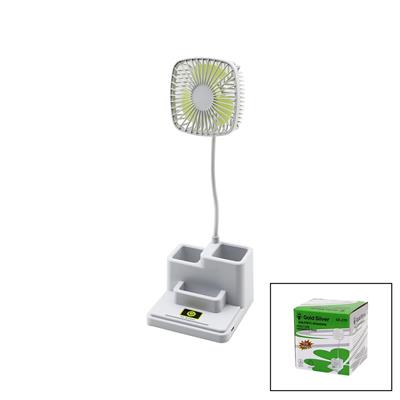 KALEMLİKLİ MASAÜSTÜ VANTİLATÖR USB ŞARJLI FAN:8.9CM- AKROBAT AYAK=23CM+KALEMLİK:36.5CM TELEFONLUK GS-270 (3936)