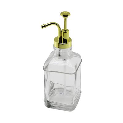 KARE CAM ŞİŞE - ŞEFFAF SIVI SABUNLUK 500ML POMPA - MUSLUK AYRIK MODEL BAŞLI (3936)