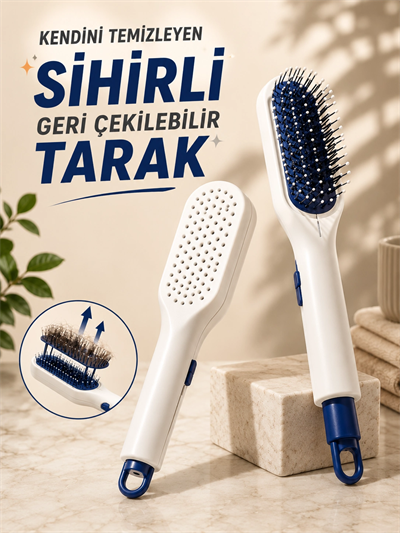 KENDİNİ TEMİZLEYEN SİHİRLİ GERİ ÇEKİLEBİLİR TARAK