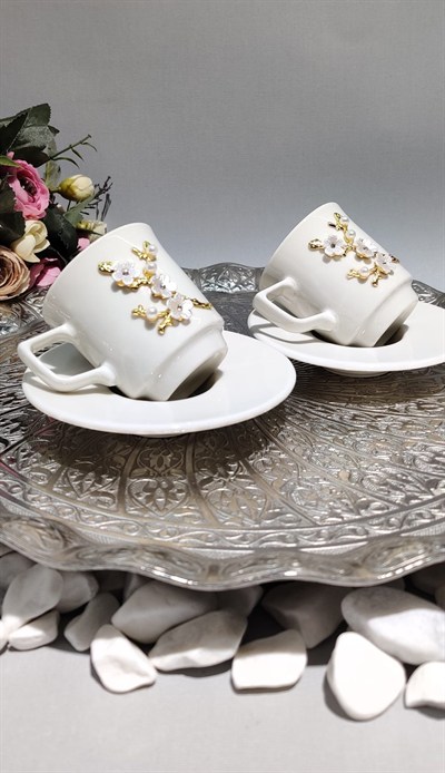 KİRLİNOVA® BAHAR DALI 2Lİ PORSELEN FİNCAN TAKIMI