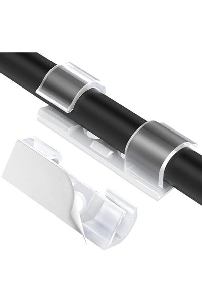 Kablo Sabitleyici Klipsler 20 Adet Kablo Düzenleyici Duvar Fayans Cam Kablo Tutucu Yapışkanlı Klips (3936)