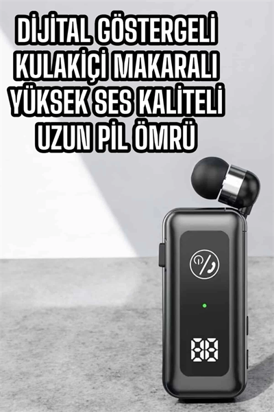 Kablolu Bluetooth Kulaklık Kulak İçi Stereo Mikrofonlu Dijital Göstergeli