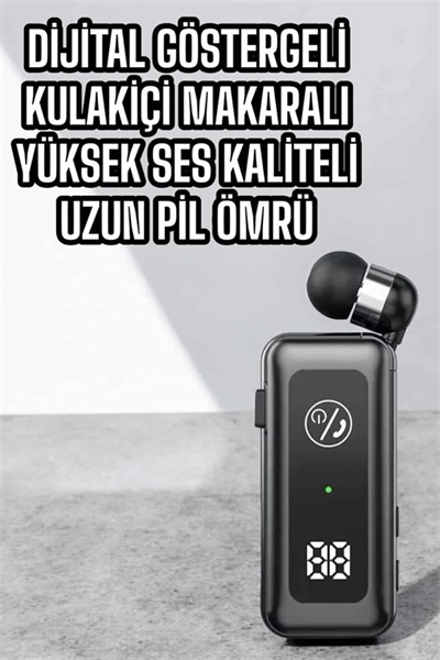 Kablolu Bluetooth Kulaklık Kulak İçi Stereo Mikrofonlu Dijital Göstergeli