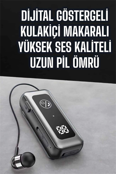 Kablolu Makaralı Bluetooth Kulaklık Uzun Pil Ömrü Dijital Göstergeli
