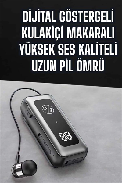 Kablolu Makaralı Bluetooth Kulaklık Uzun Pil Ömrü Dijital Göstergeli