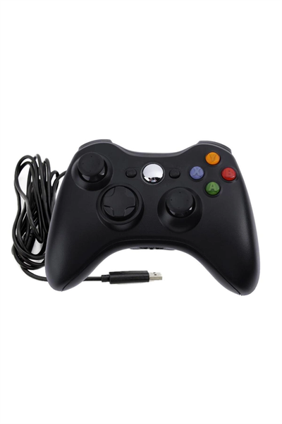 Kablolu joystick siyah Xbox 360 uyumlu hızlı şarj destekli bluetoothsuz garantisiz