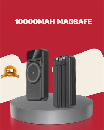 Kablosuz 15W Şarj Destekli 10000 mAh Taşınabilir Powerbank – Hızlı Şarj Özellikli