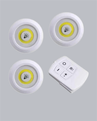 Kablosuz 3 Lü Spot Led Lamba Seti Uzaktan Kumandalı Enerji Tasarruflu Aydınlatma