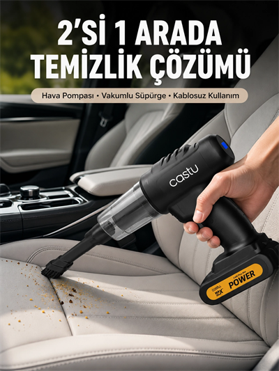 Kablosuz Araç El Süpürgesi Hava Pompası Kombinasyon