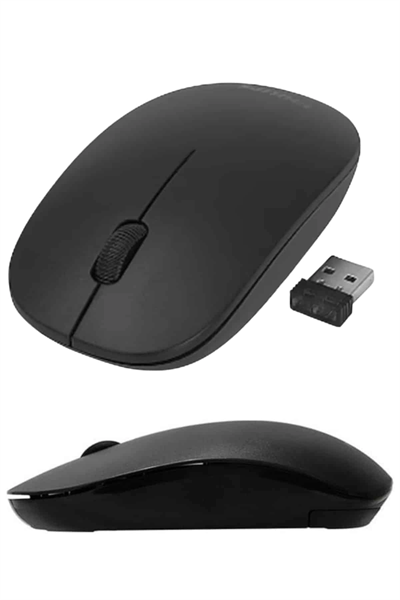 Kablosuz Bağlantı Yüksek Hassasiyetli Kablosuz Wireless Siyah Mouse
