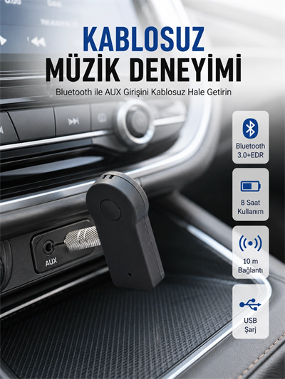 Kablosuz Bağlantı ile Müzik ve Görüşme Araç Kiti
