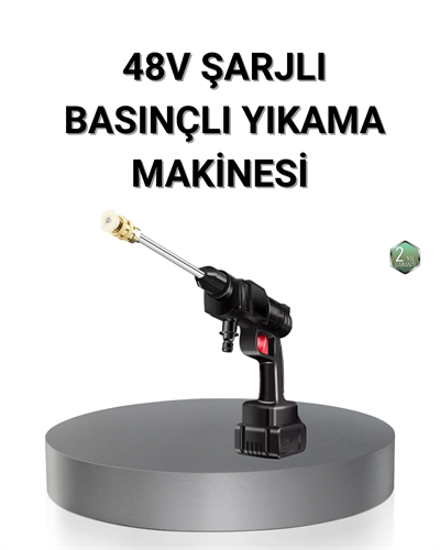 Kablosuz Basınçlı Yıkama Makinesi – 48V Güçlü Motor, 2 Pil ve Köpük Hazneli