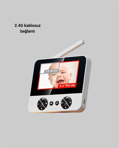 Kablosuz Bebek Monitörü 720P Görüntü ve Geniş Ekran