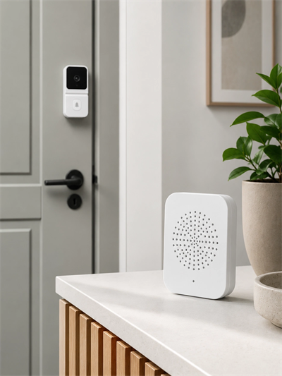 Kablosuz Beyaz Akıllı Kapı Zili Wi-Fi Bağlantılı HD Kameralı Ev Güvenlik Sistemi