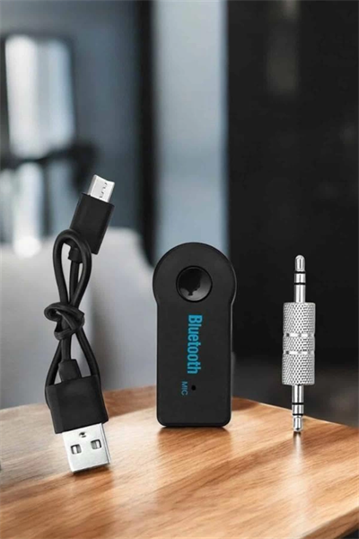 Kablosuz Bluetooth Aux Araç Kiti Siyah Hafıza Kartlı