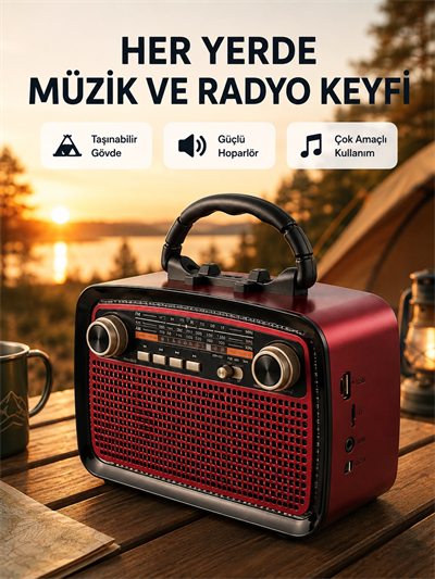 Kablosuz Bluetooth Hoparlör – Yüksek Ses Kalitesi, Uzun Pil Ömrü, FM ve AM Radyo Fonksiyonu