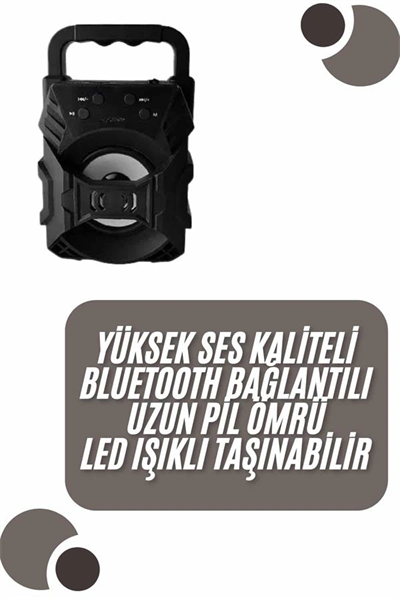 Kablosuz Bluetooth Hoparlör Ses Bombası RGB Işıklı Taşınabilir Yüksek Ses Kaliteli