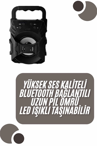 Kablosuz Bluetooth Hoparlör Ses Bombası RGB Işıklı Taşınabilir Yüksek Ses Kaliteli