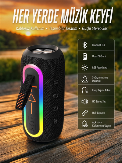 Kablosuz Bluetooth Hoparlör Taşınabilir Çoklu Bağlantılı Özelliği