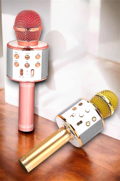 Kablosuz Bluetooth Karaoke Mikrofon USB ve AUX Girişli, Yüksek Ses Kalitesi