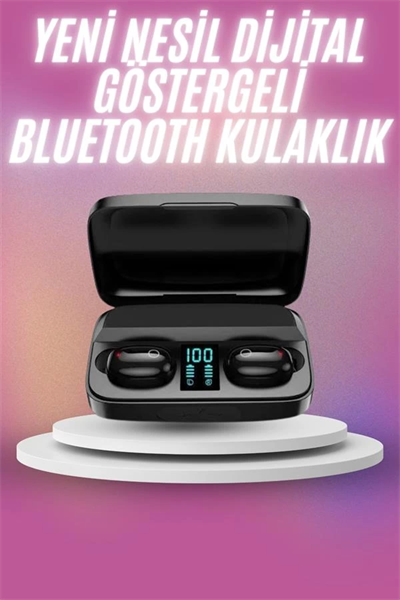 Kablosuz Bluetooth Kulaklık Android ve İOS Uyumlu Led Göstergeli Powerbankli
