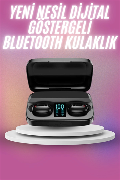 Kablosuz Bluetooth Kulaklık Android ve İOS Uyumlu Led Göstergeli Powerbankli