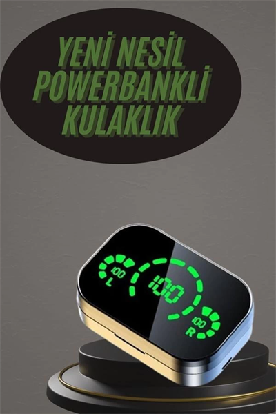 Kablosuz Bluetooth Kulaklık Çift Telefon Destekli Powerbankli Dijital Göstergeli