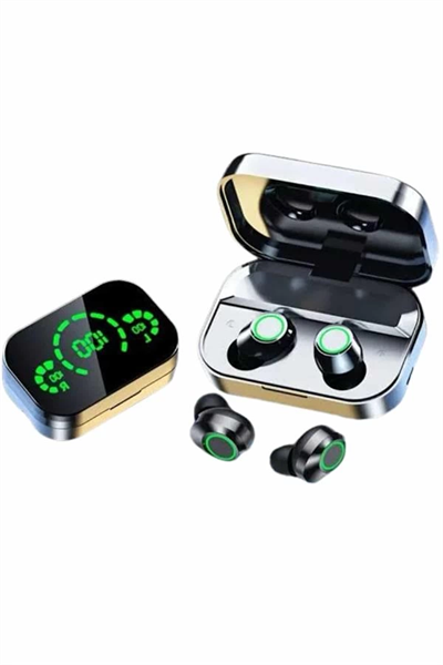 Kablosuz Bluetooth Kulaklık Çift Telefon Destekli Powerbankli Dijital Göstergeli