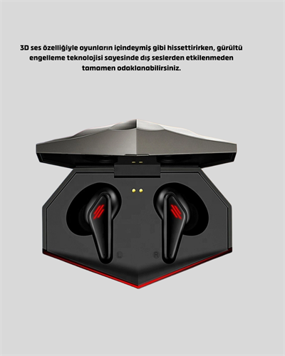 Kablosuz Bluetooth Kulaklık Düşük Gecikmeli 3D Ses ve LED Işıklı Tasarım