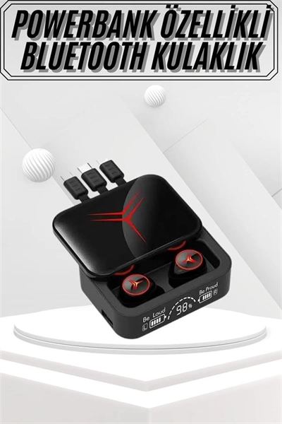 Kablosuz Bluetooth Kulaklık Powerbank Özellikli Göstergeli Hd Mikrofon