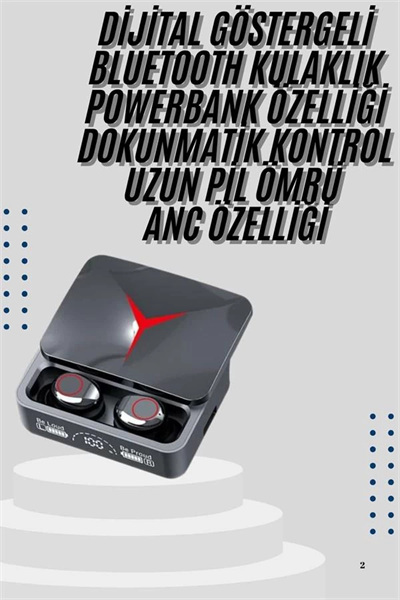 Kablosuz Bluetooth Kulaklık Powerbank Özellikli Göstergeli Hd Mikrofon