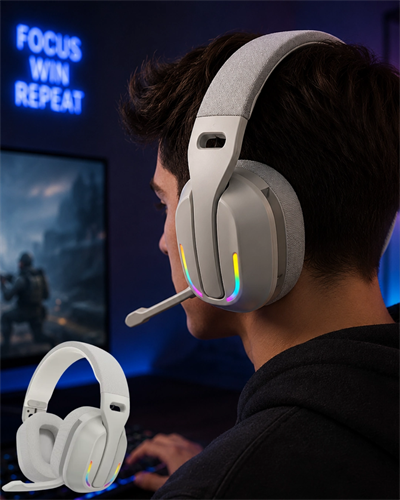 Kablosuz Bluetooth Kulaklık RGB Işıklı Mikrofonlu Stereo Kulaküstü Kulaklık