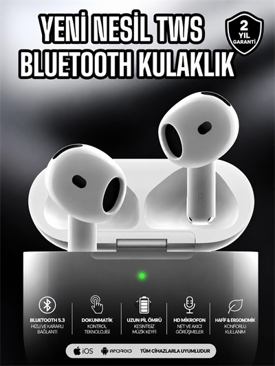 Kablosuz Bluetooth Kulaklık TWS ANC Özelliği Yüksek Ses Kaliteli