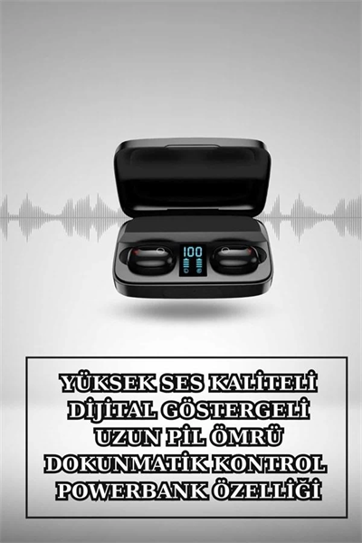 Kablosuz Bluetooth Kulaklık ve Kordon Hediyeli Akıllı Saat Nabız Ölçer Uzun Pil Ömrü