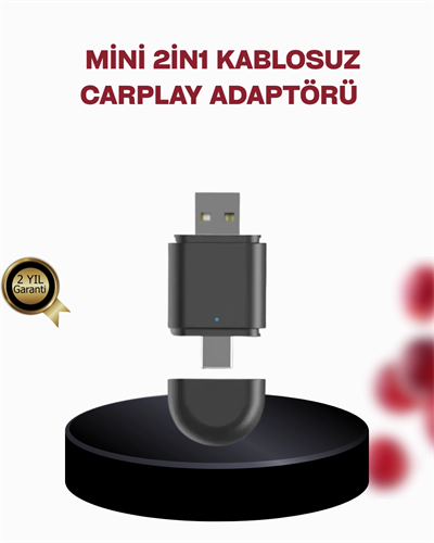 Kablosuz CarPlay Adaptörü – Bluetooth 5.4 ve Wi-Fi 6 Teknolojili Tak & Çalıştır Dönüştürücü
