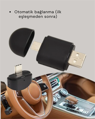 Kablosuz CarPlay ve Android Auto Dönüştürücü – USB-A & Type-C Girişli Akıllı Adaptör