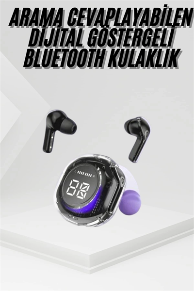 Kablosuz Dijital Göstergeli Powerbanklı IOS ve  Android Uyumlu Kulaklık