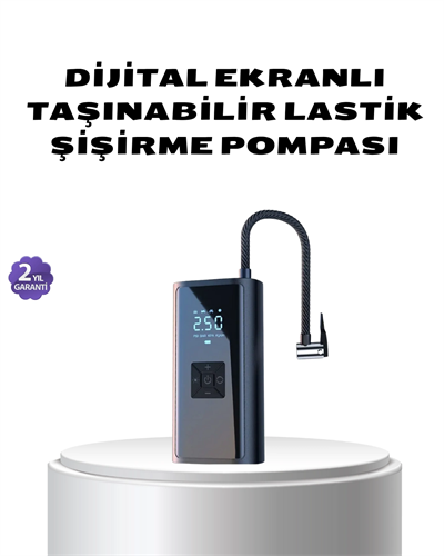 Kablosuz Dijital Lastik Şişirme Pompası LED Işıklı 80W
