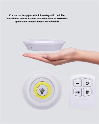Kablosuz Gün Işığı 3’lü LED Spot Lamba Kumandalı