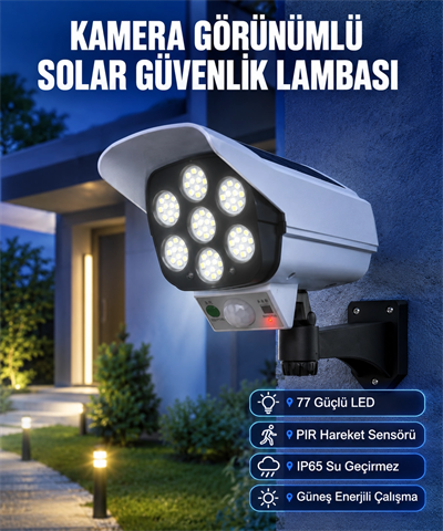 Kablosuz, Güneş Paneliyle Şarj Olan Dış Mekan Lambası – 8-10 Saat Aydınlatma Süresi
