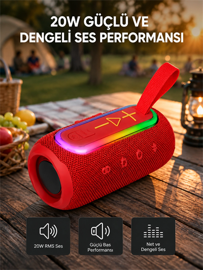 Kablosuz Hoparlör – Bluetooth 5.1, Güçlü Bas ve 10 Metre Menzil