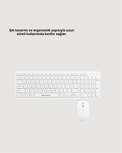 Kablosuz Klavye ve Mouse Seti - Ergonomik Tasarım, Sessiz Kullanım, Geniş Uyumluluk