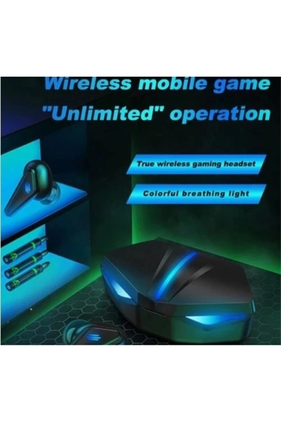 Kablosuz Kulak İçi Oyuncu Kulaklığı, Mikrofonlu ve Mavi Renk Seçeneği ile Tüm Telefonlarla Uyumlu