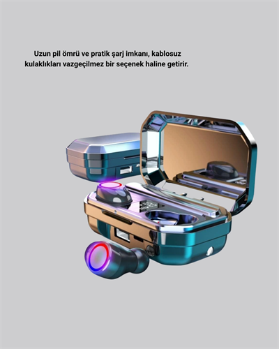 Kablosuz Kulaklık Uzun Pil Ömürlü Şarj Kutulu Ergonomik Hafif Tasarım