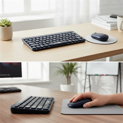 Kablosuz Lacivert Bluetooth Klavye Mouse Seti – Yuvarlak Tuşlu Tasarım, Türkçe Q Dizilim, Taşınabilir, Ev Ve Ofis Kullanımına Uygun Bx40