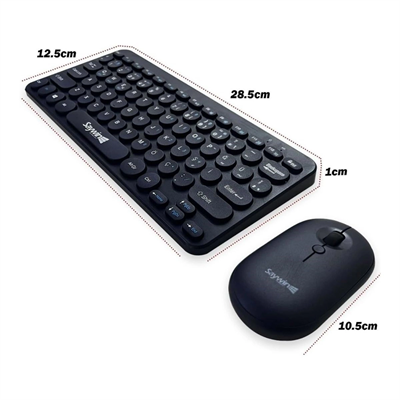 Kablosuz Lacivert Bluetooth Klavye Mouse Seti – Yuvarlak Tuşlu Tasarım, Türkçe Q Dizilim, Taşınabilir, Ev Ve Ofis Kullanımına Uygun Bx40