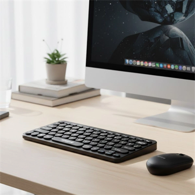 Kablosuz Lacivert Bluetooth Klavye Mouse Seti – Yuvarlak Tuşlu Tasarım, Türkçe Q Dizilim, Taşınabilir, Ev Ve Ofis Kullanımına Uygun Bx40