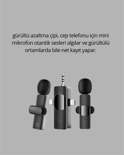 Kablosuz Mikrofon - Telefon ve Bilgisayar Uyumlu