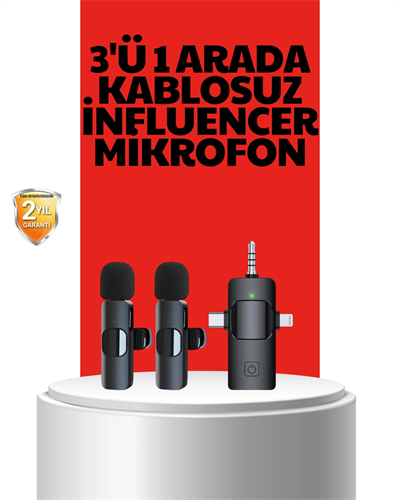 Kablosuz Mikrofon - Telefon ve Bilgisayar Uyumlu