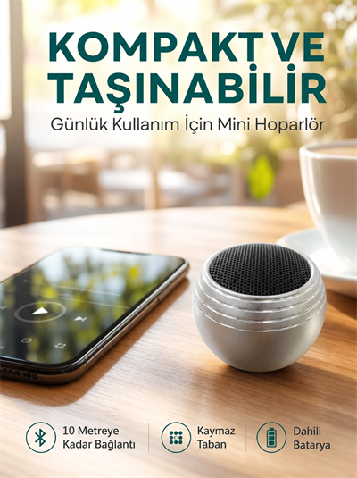 Kablosuz Mini Hoparlör Şarjlı TWS Destekli Kompakt Ses Sistemi Yeni Nesil